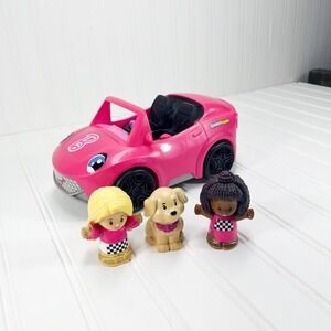 Little People Barbie & Friends Figures + Dog & Barbie Car Mattel Fisher Price